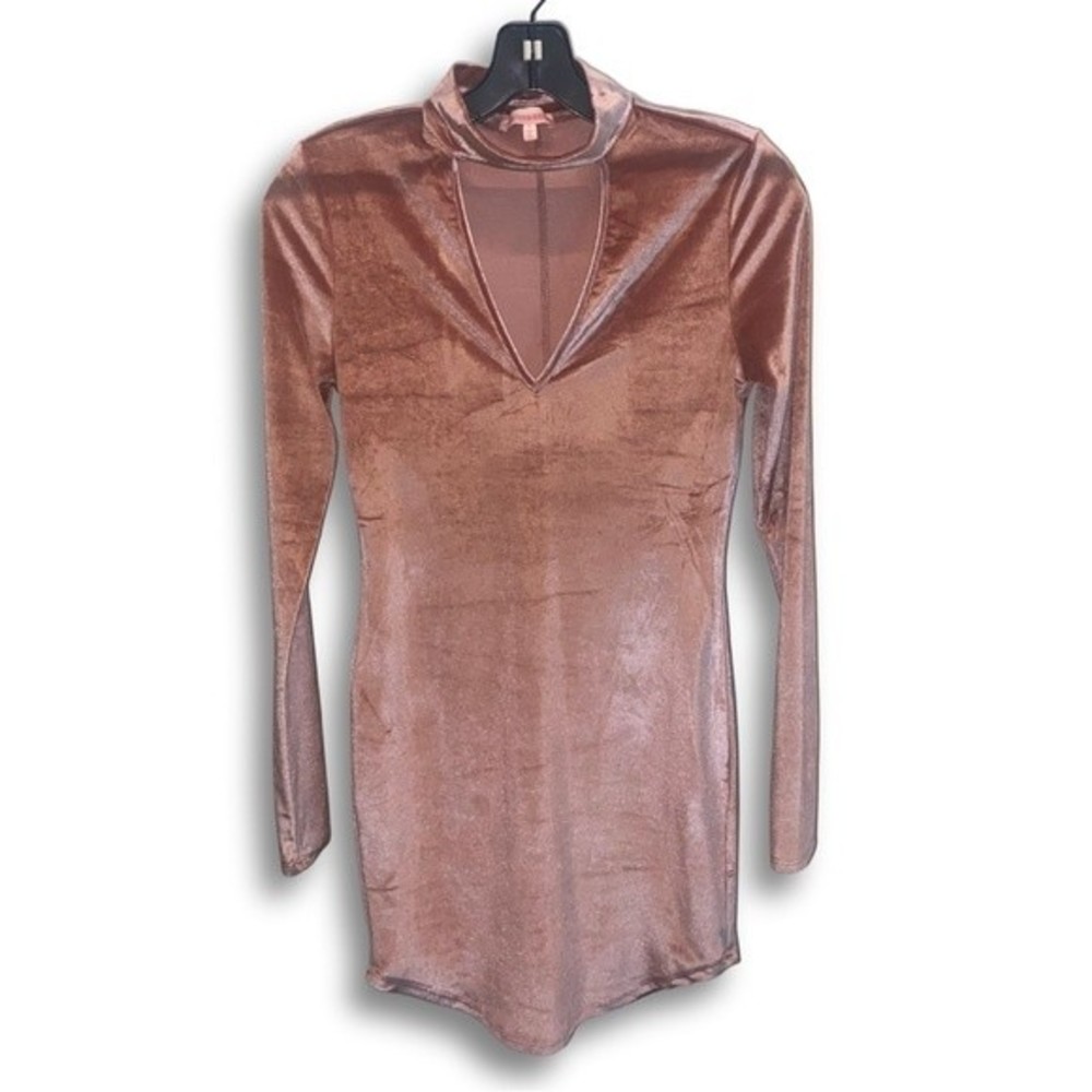 Pink Velvet Bodycon Mini Dress